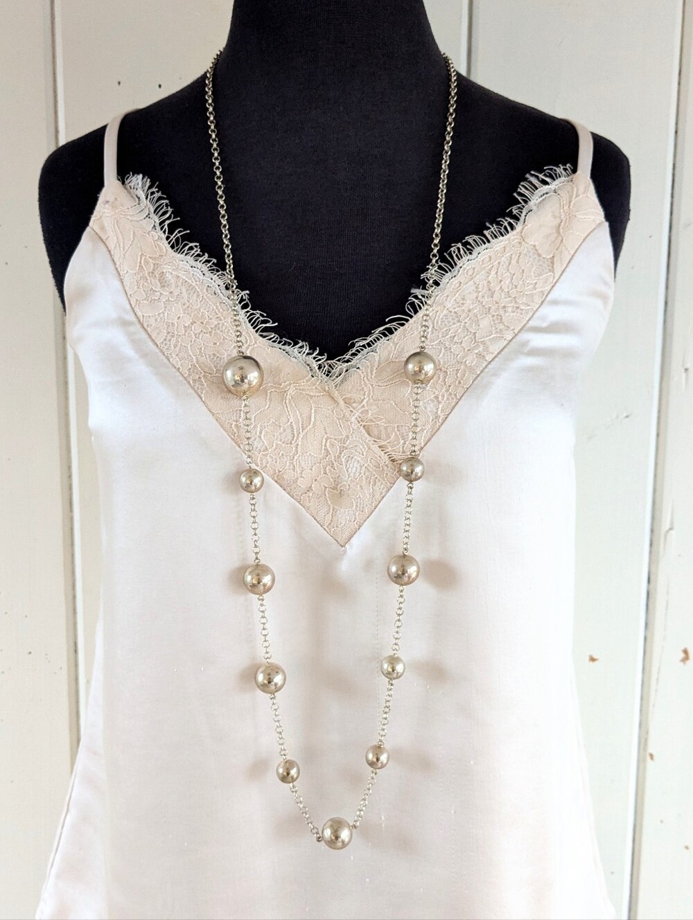 Daniel Espinosa Silver Ball Long Necklace NWT